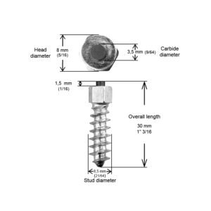 iGRiP - 30MM STANDARD STUDS, BOX OF  100